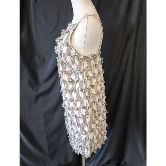 Anthropologie Womens Tan Beige Fringe Ladder Back Shift Dress Small - Picture 6 of 9